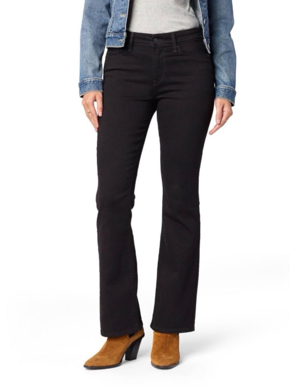 New Levi Strauss Signature™ Gold Women’s Mid Rise Bootcut Jeans Black 16L